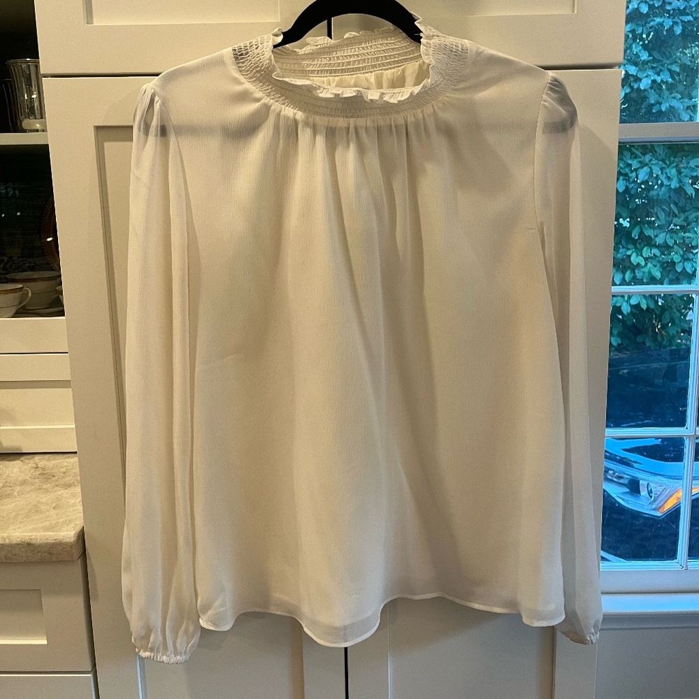 J. Crew Tissue Top, Smock Neck